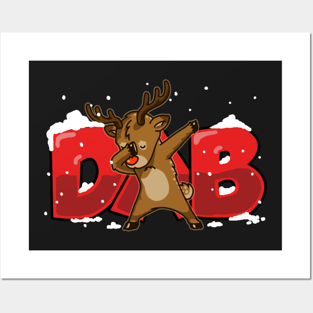 Dab Reindeer Shirt Christmas Dab Rudolph Reindeer TShirt 2 Wall Art by vo_maria